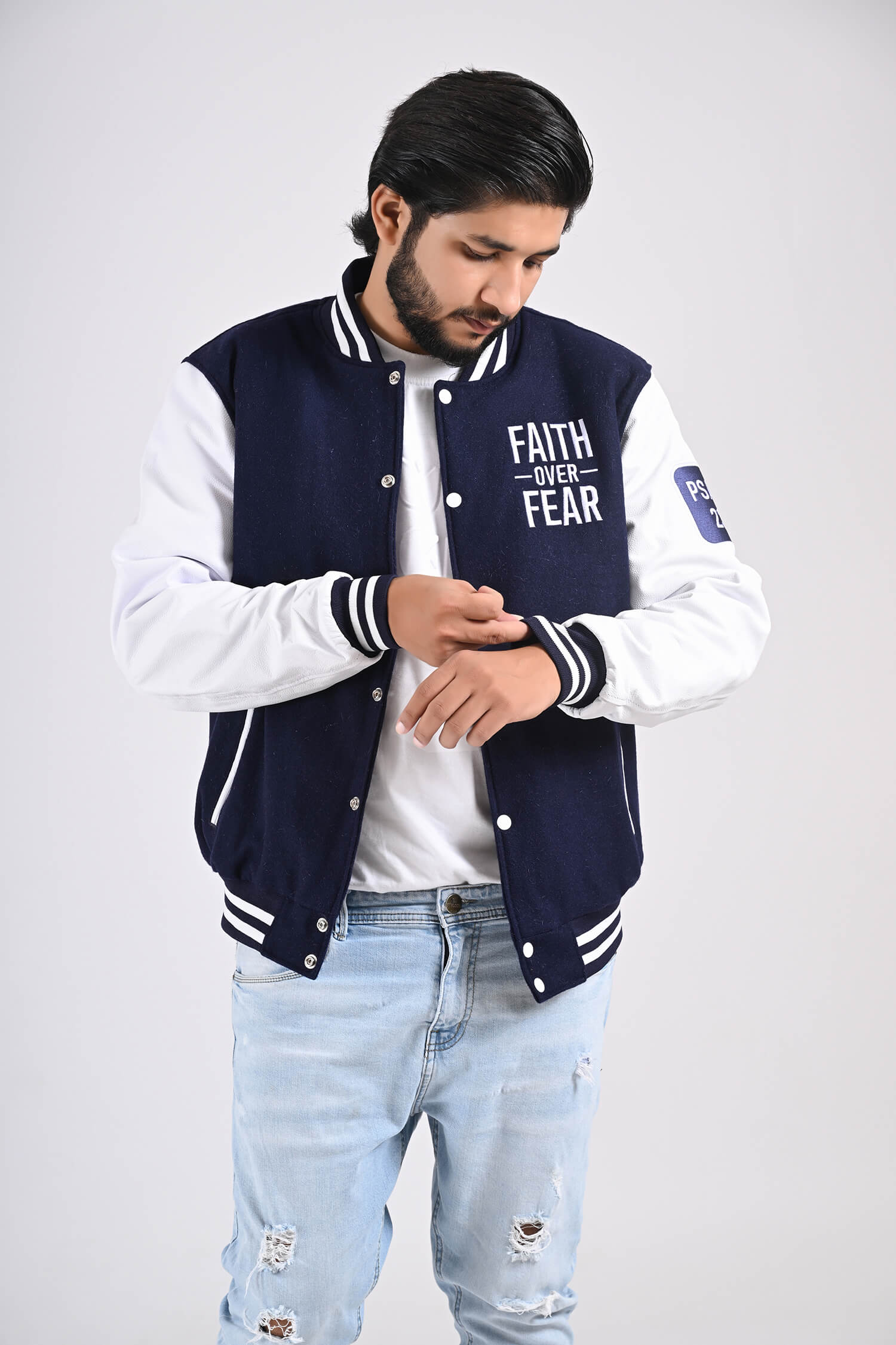 Faith Over Fear Men’s Varsity Jacket