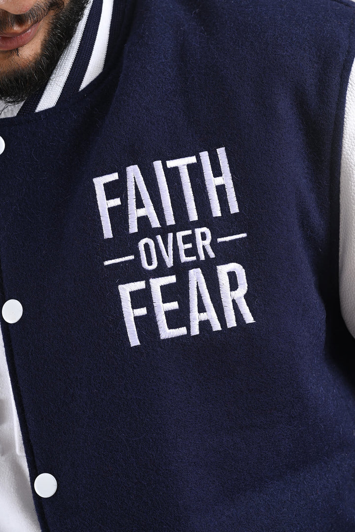 Faith Over Fear Female Varsity Jacket