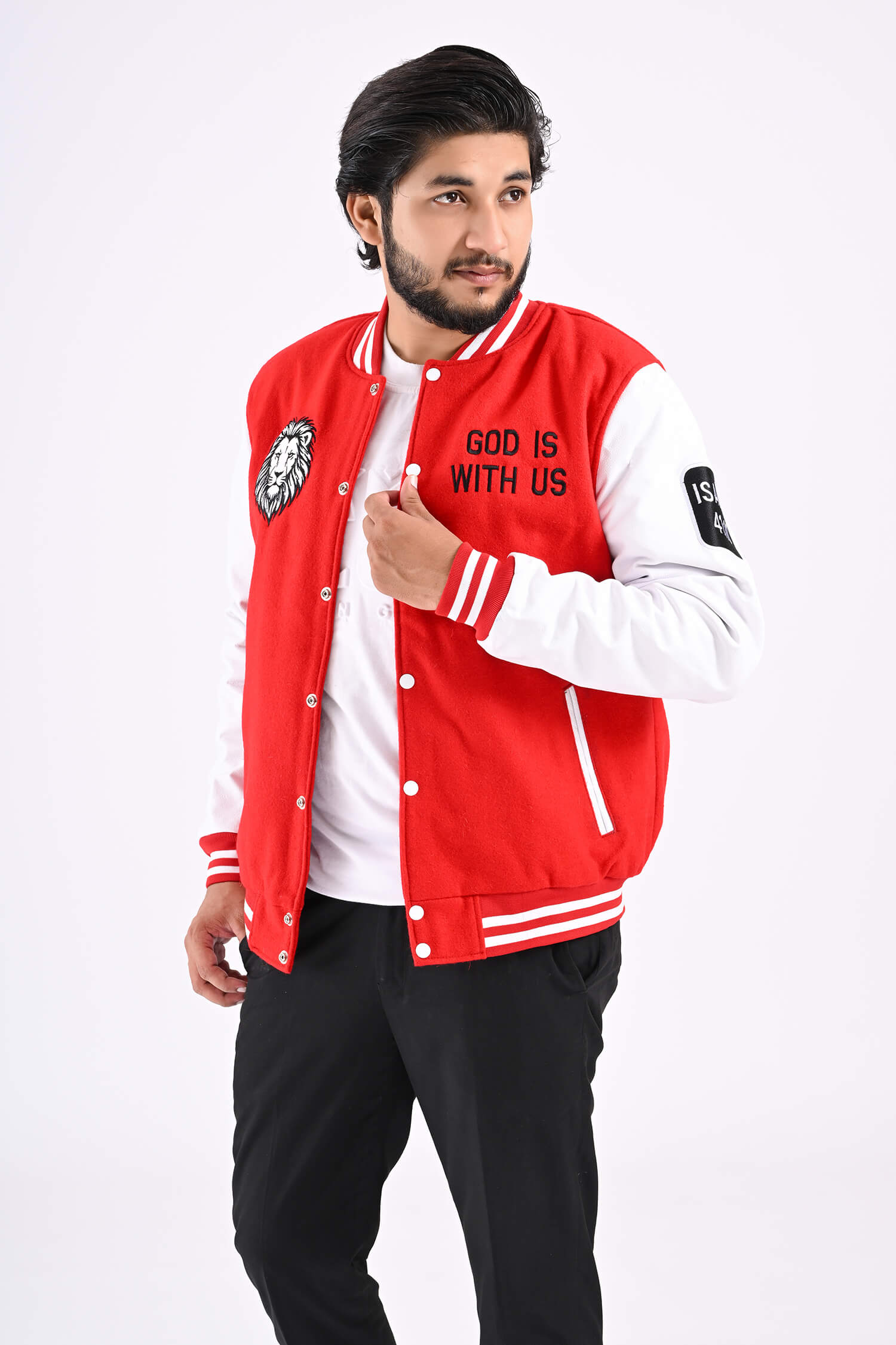 Lion of Judah Men’s Varsity Jacket (Red)