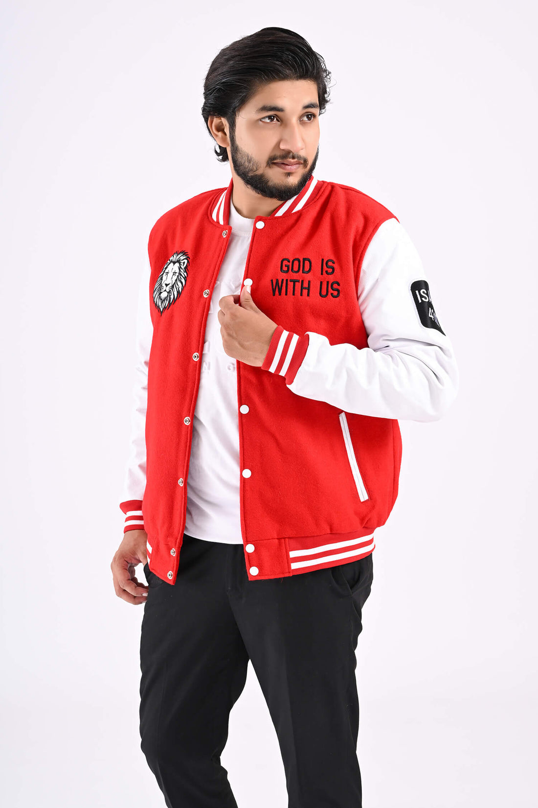 Lion of Judah Men’s Varsity Jacket (Red)