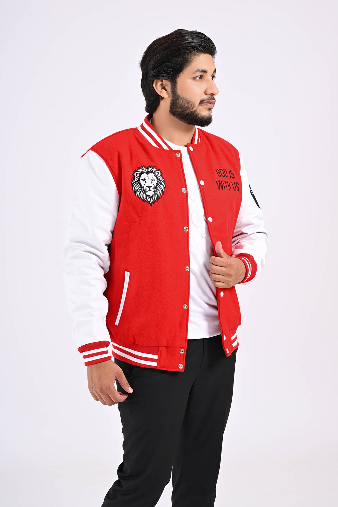 Lion of Judah Men’s Varsity Jacket (Red)