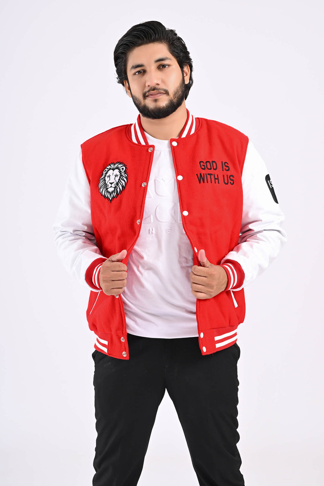 Lion of Judah Men’s Varsity Jacket (Red)