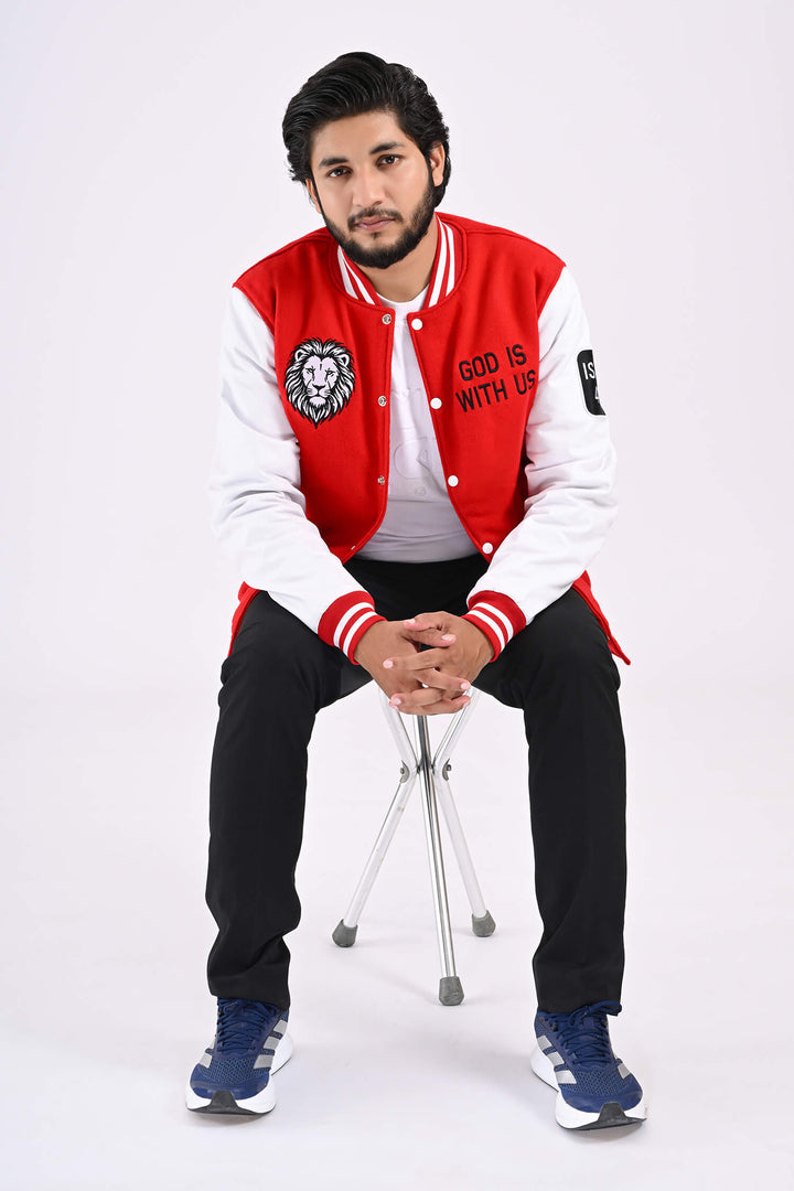 Lion of Judah Men’s Varsity Jacket (Red)