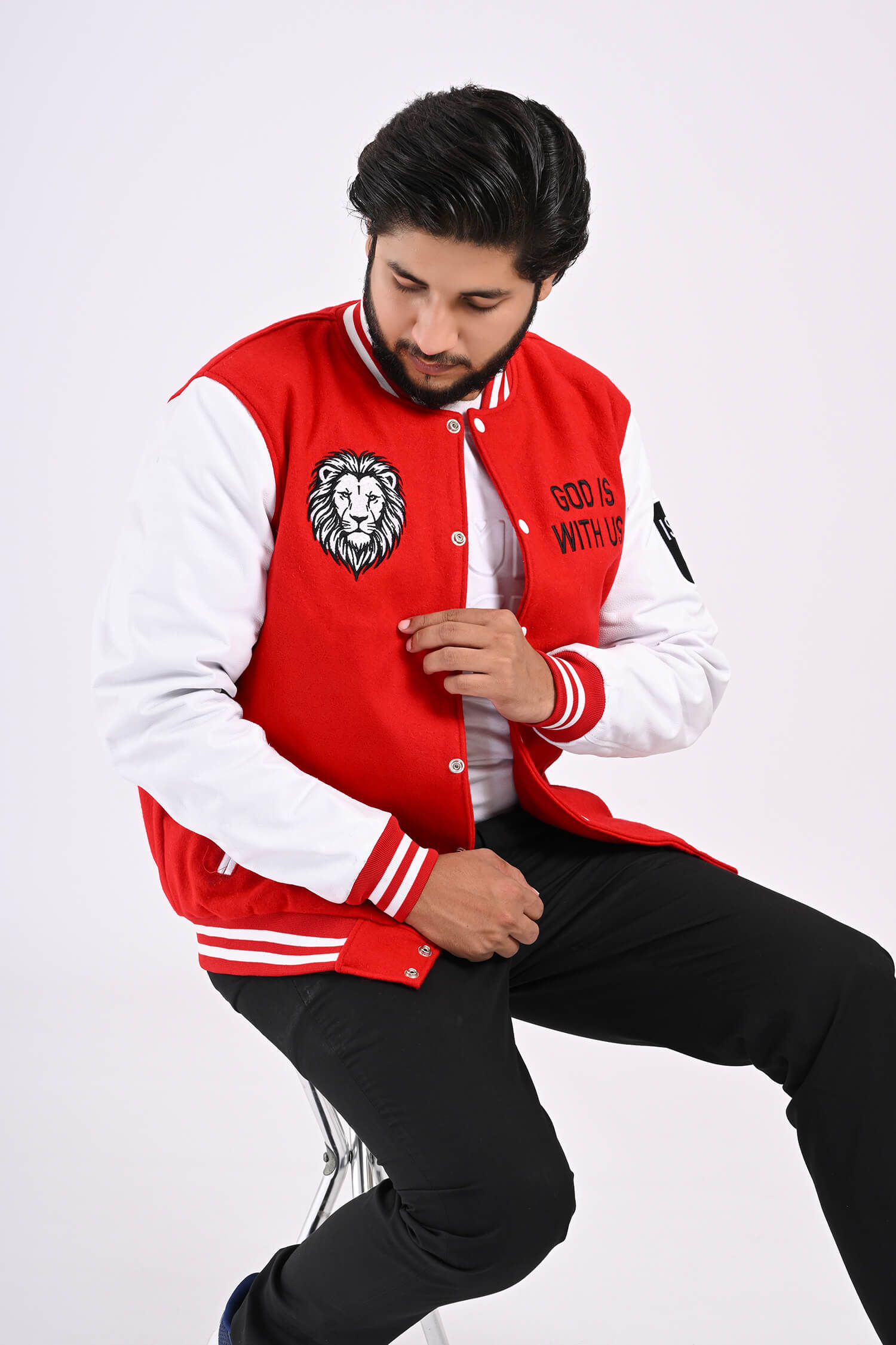 Lion of Judah Men’s Varsity Jacket (Red)