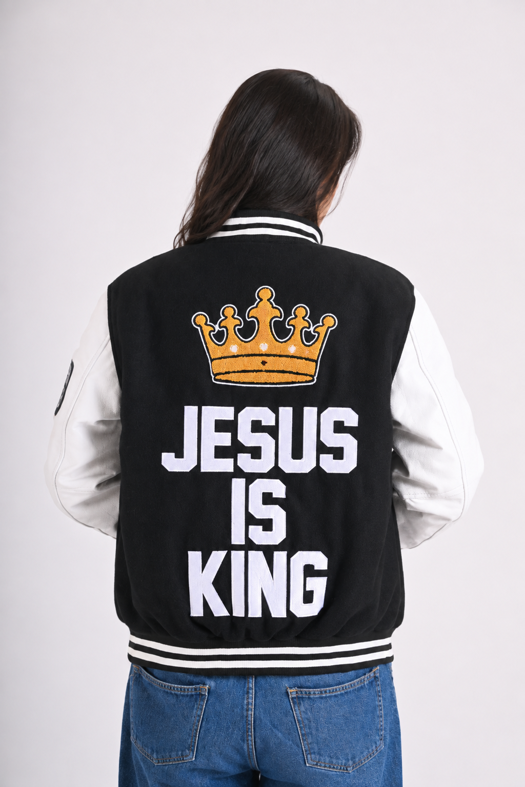 Jesus Is King Female Varsity Jacket