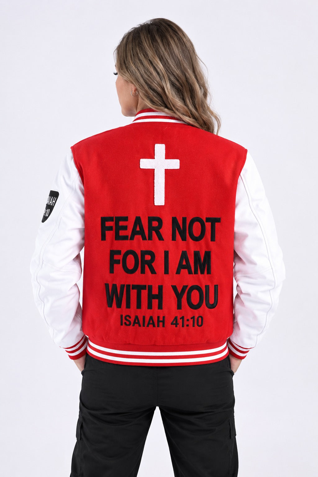 Lion of Judah Female Varsity Jacket (Red)
