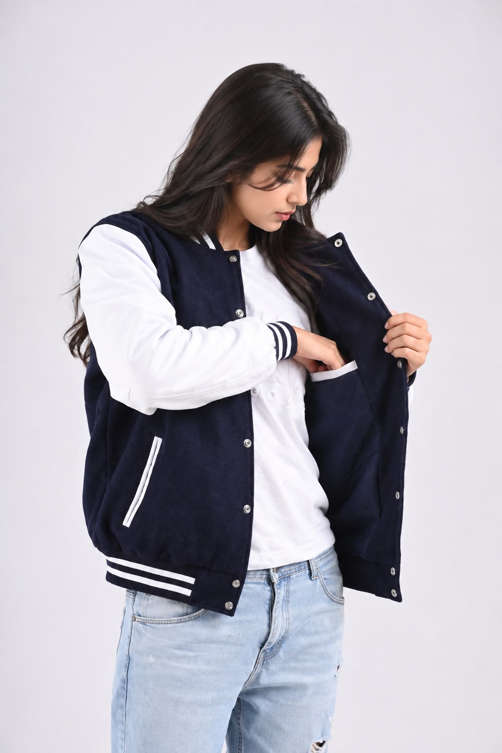 Faith Over Fear Female Varsity Jacket